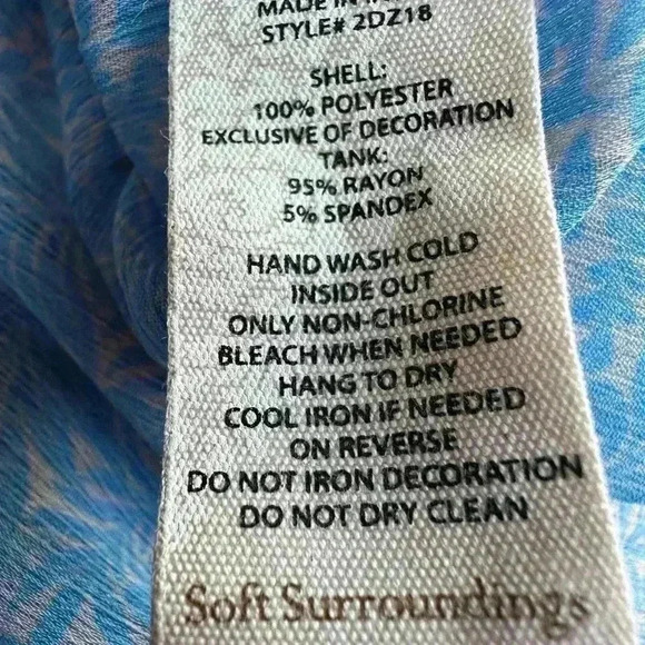 Soft Surroundings Tunic Pergola Floral Embroidered Sheer boho fairy festival M - Picture 9 of 9